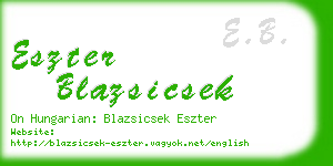 eszter blazsicsek business card